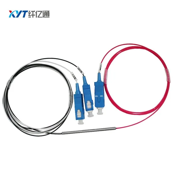 

1490 нм одно окно 1X2 FBT плавленый сплиттер с разъемом SC UPC 1x2 FBT соединитель FC LC может быть настроен