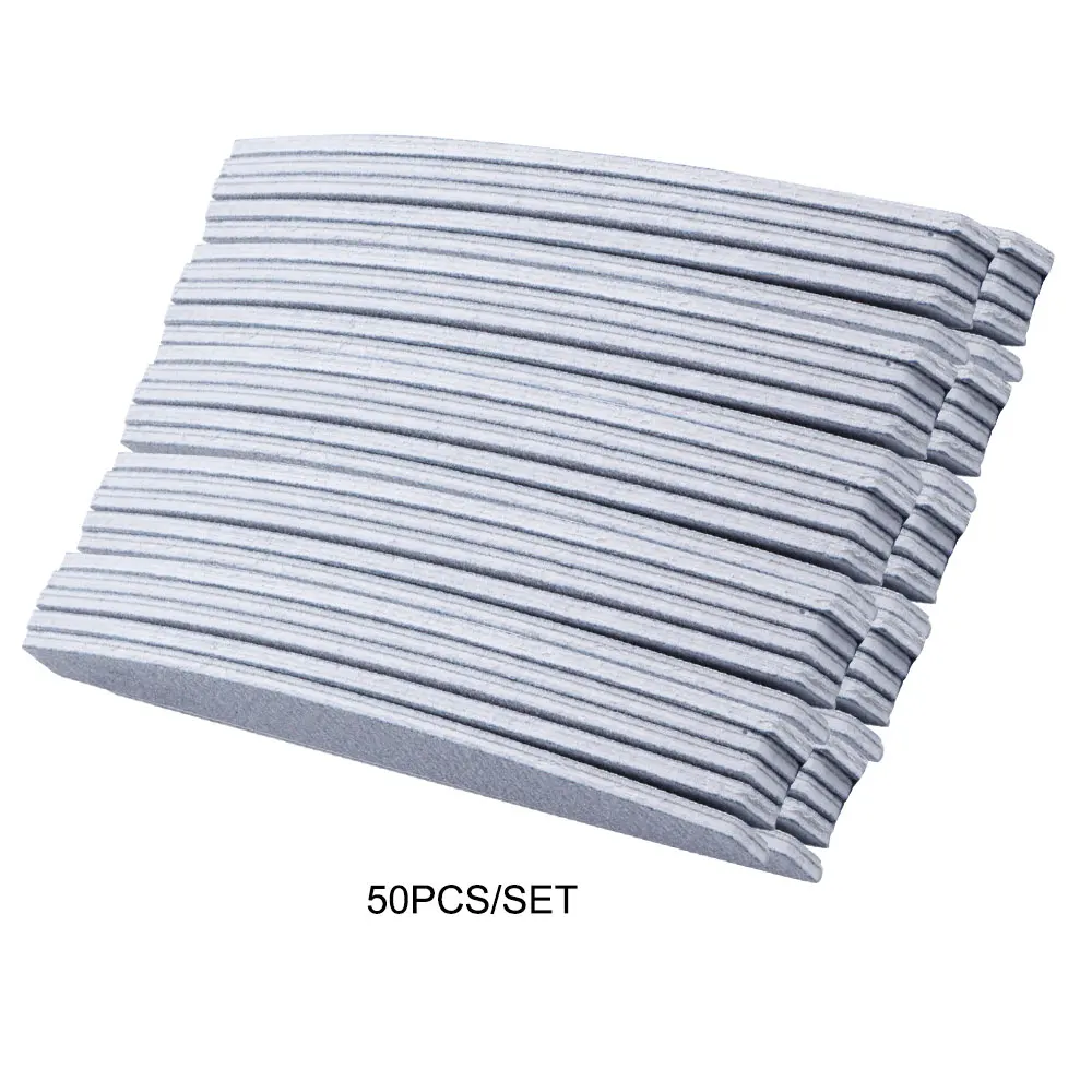 50pcs 50 шт./лот пилочки для ногтей 100/180 двухсторонний шлифовальный буферный блок набор для гелевого лака для удаления кутикулы Инструмент для маникюра - Цвет: 50pcs