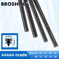 broshoo car wiper blade strips vehicle insert natural rubber strip 14161718192021222426 10mm 4pcslot auto accessories