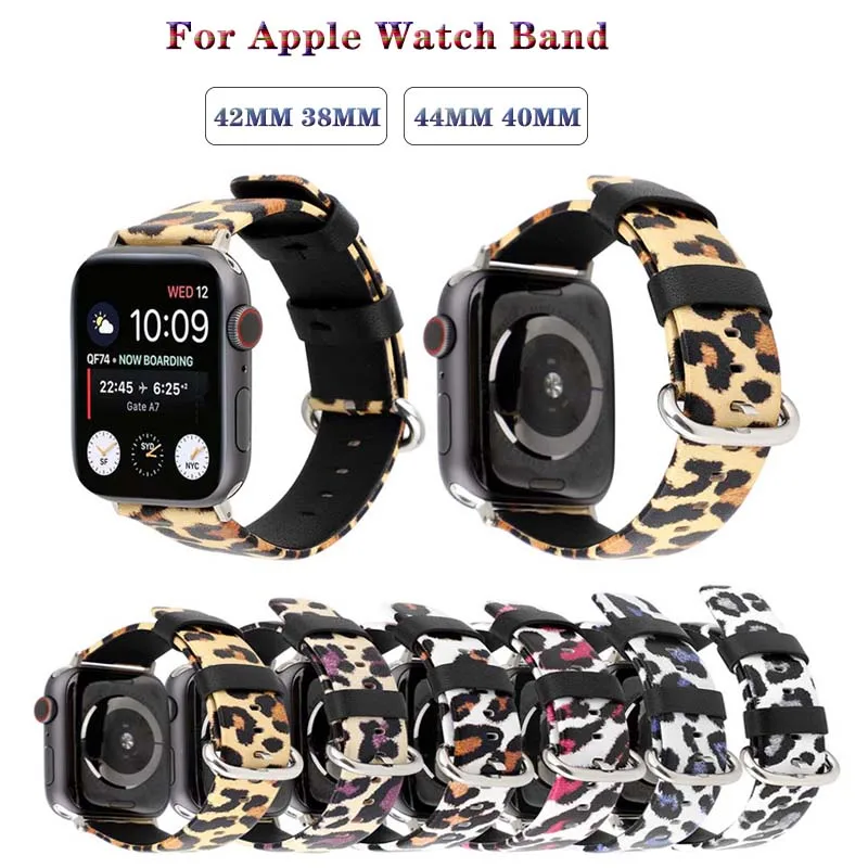 Ремешок с леопардовым принтом для Apple Watch кожаный сменный Браслет iwatch серии 1 2 3 42/38