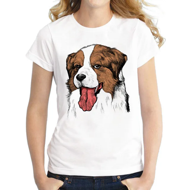 Новинка 2017 года поступления Для женщин моя собака футболка с принтом короткий