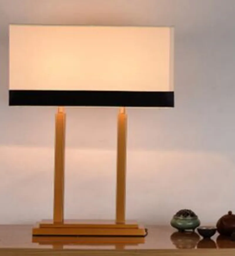 Классические китайские ретро тканевые железные настольные лампы для спальни E27