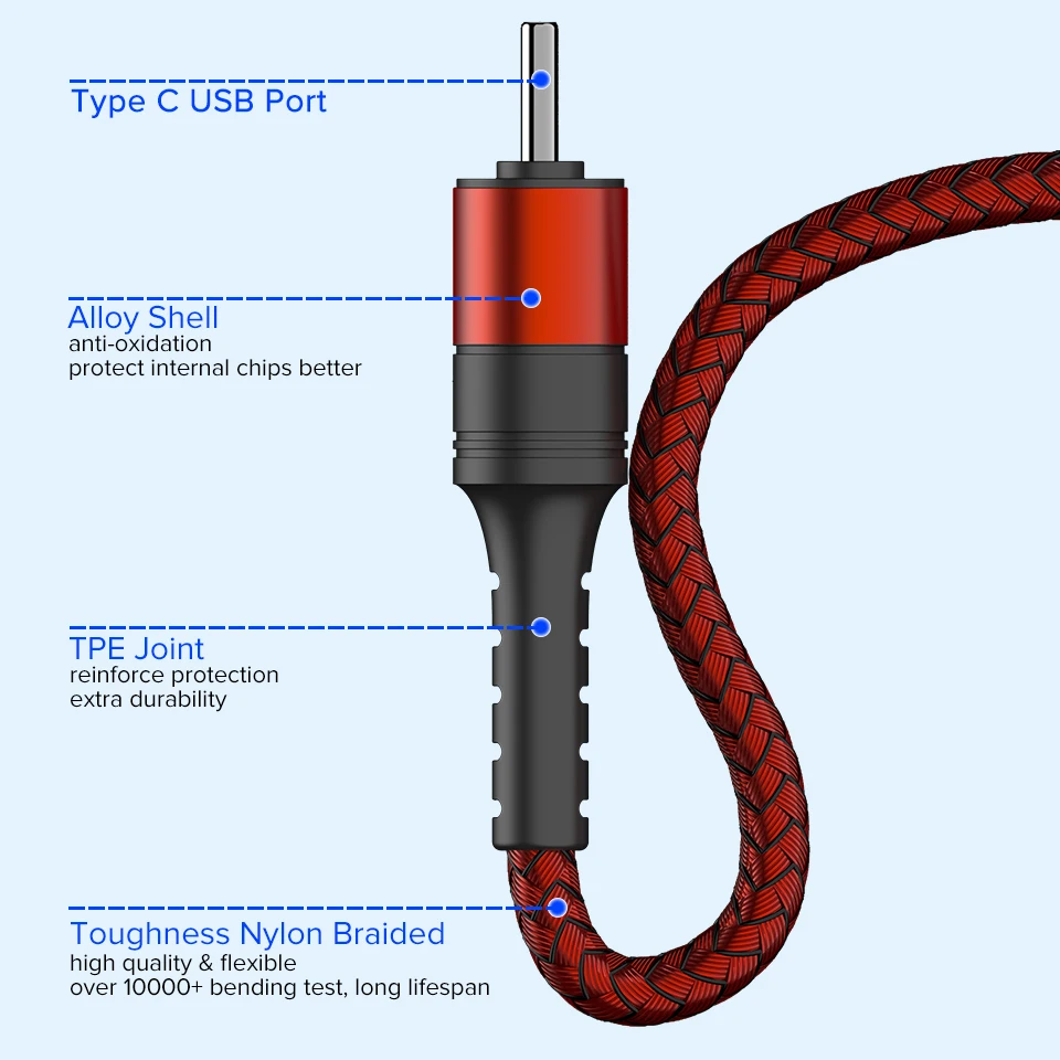 5A type C USB кабель QC3.0 провод для быстрого заряда мобильного телефона шнур USBC type-C Кабо Для huawei mate 20 P30 P20 P10 Pro Honor 10 Nova