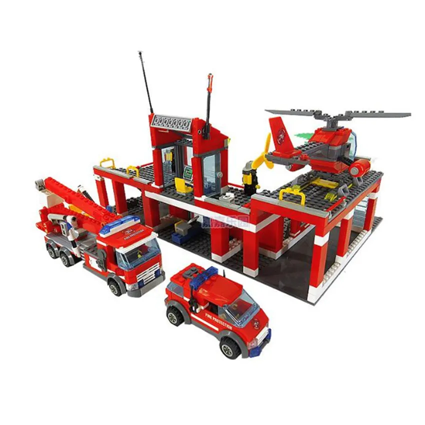 774 шт бренд совместимый городская пожарная часть строительные блоки игрушка