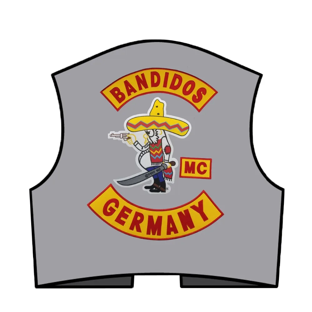 Горячая Распродажа 14 шт. полный комплект для Bandidos MC вышитая нашивка утюгом на