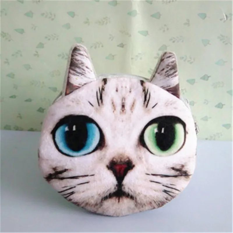 Новейший маленький кошелек для женщин с милыми принтами животных и кошек сменные