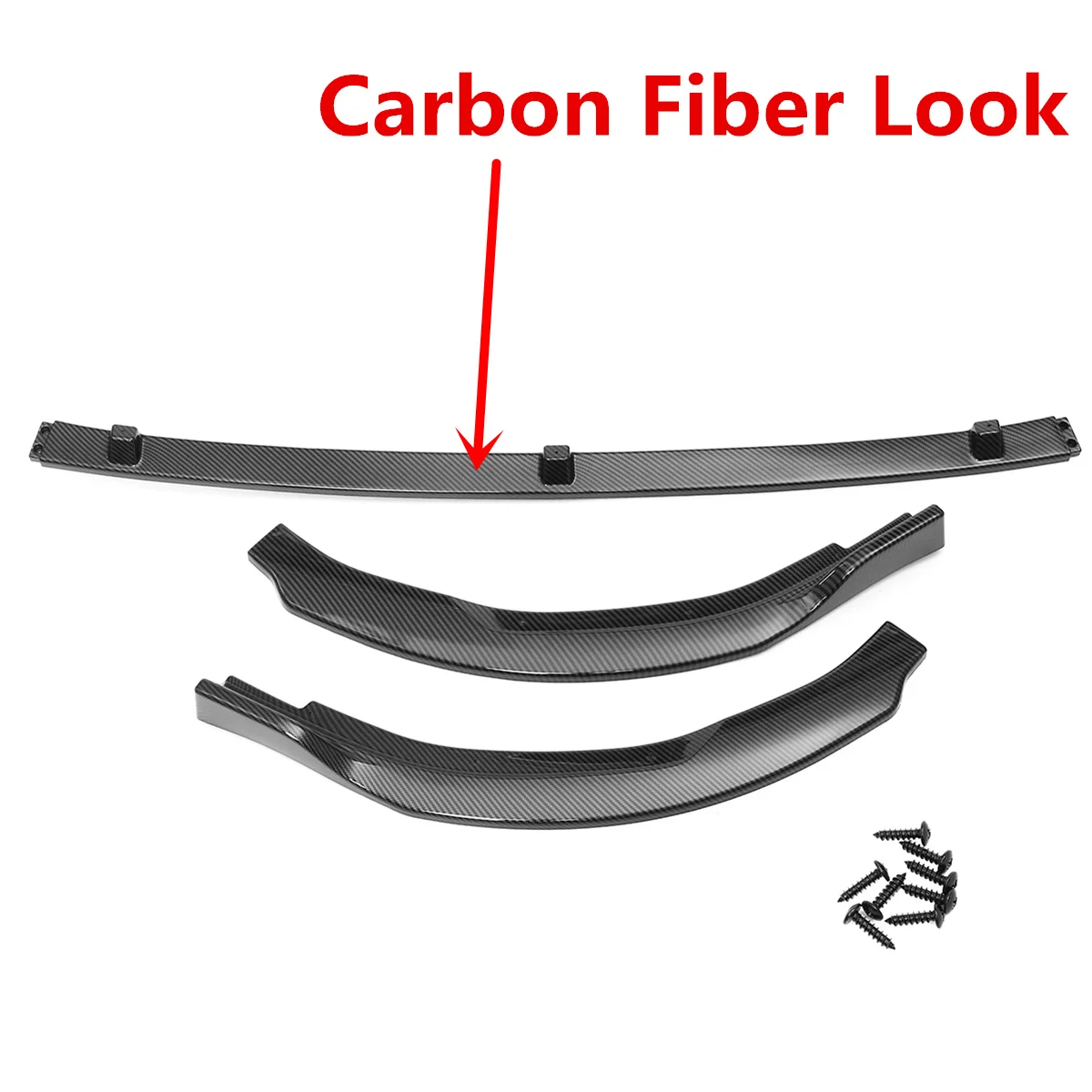 Carbon Fiber Look 3 шт., автомобильный передний бампер, Накладка для губ, комплект для кузова, спойлер, диффузор, бампер, сплиттер, защита для Toyota Camry L LE XLE - Цвет: Carbon Fiber Look