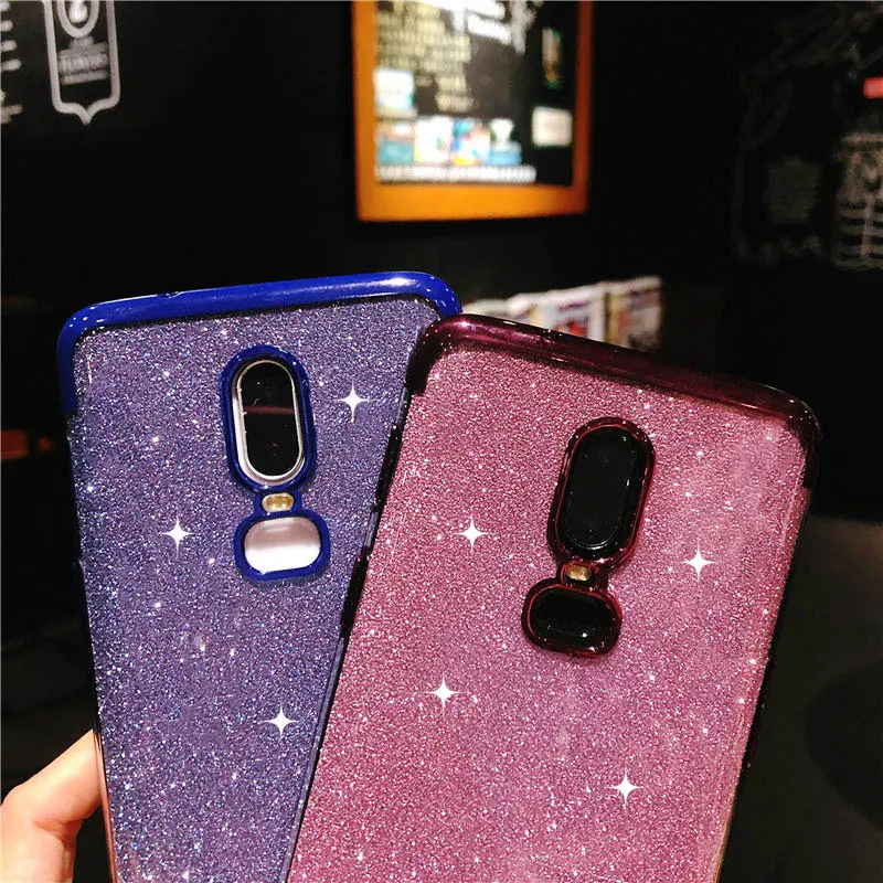 Fashion Glitter Case For One Plus 6 5 5T Cover Silicone Back Bling Soft OnePlus 1+6 TPU Phone Cases Fundas |