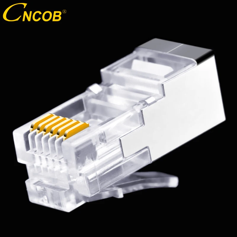 50 шт. длинный корпус RJ11 RJ12 6P6C телефонный соединитель FTP 6 ядер кристальная головка