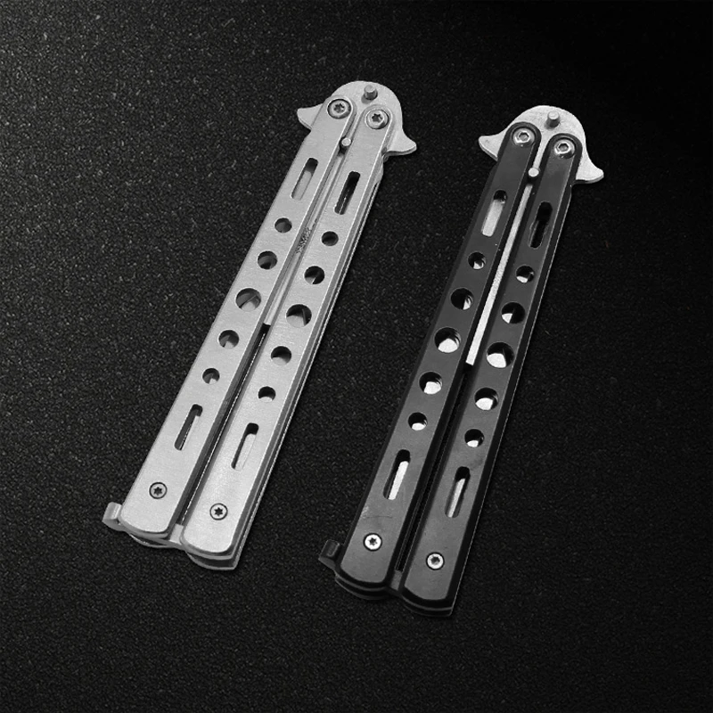 Складной нож из нержавеющей стали тренировочный бабочка с вилкой|knife army|knife stoneknife