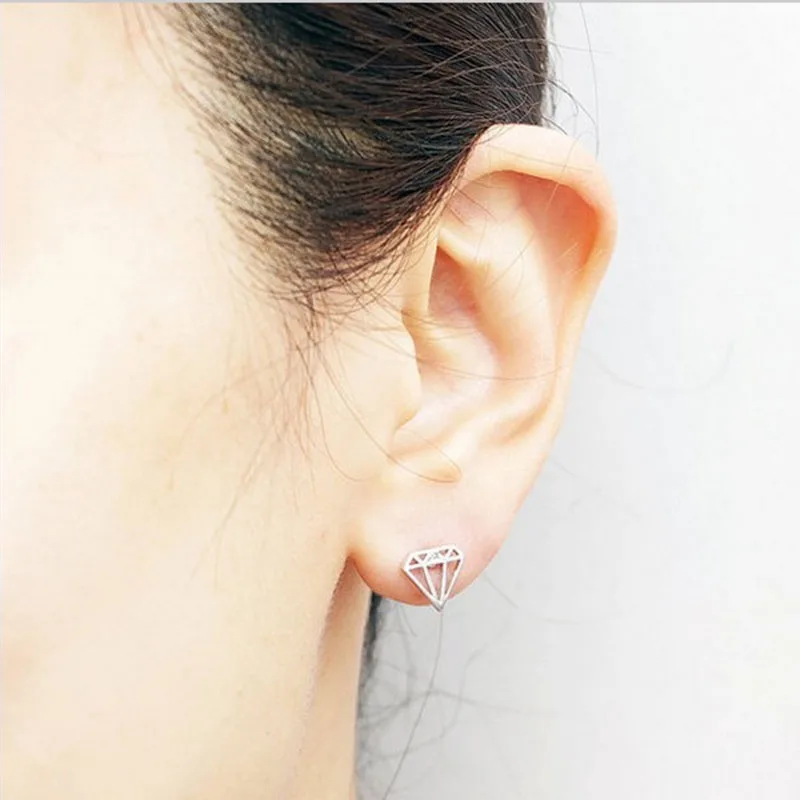 Женские серьги гвоздики в виде геометрических фигур|earrings fashion|earrings free shippingfashion