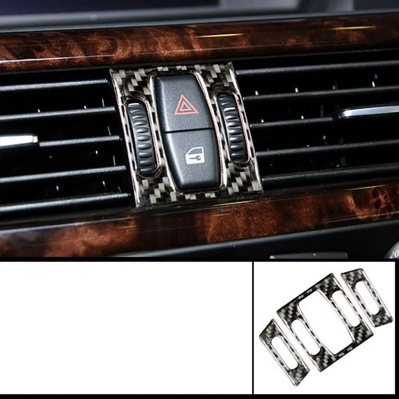lsrtw2017 carbon fiber car dashboard vent trims for bmw 5 series e60 520 530 535 528 523 540 2005 2006 2007 2008 2009 2010 | Автомобили и