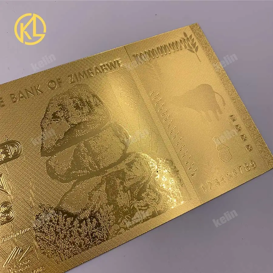 1 шт. Золотая красочная коллекция банкнот с позолотой в размере 100 триллионов