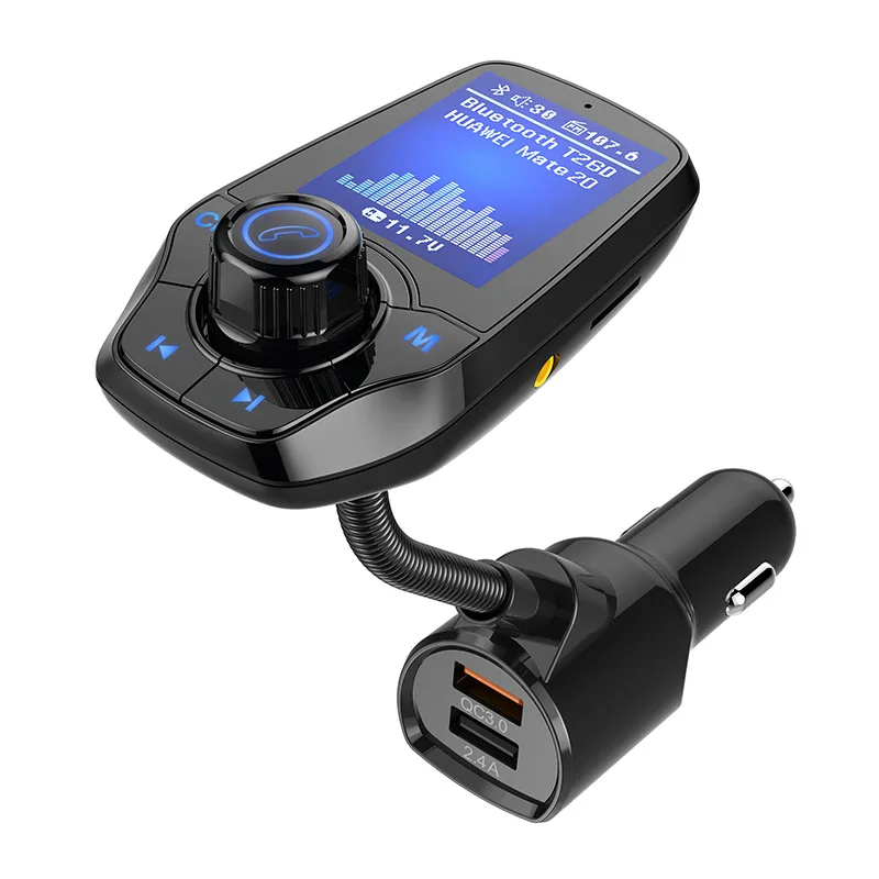 T26D Автомобильный MP3 цветной большой экран Беспроводная связь Bluetooth fm-launcher QC3.0