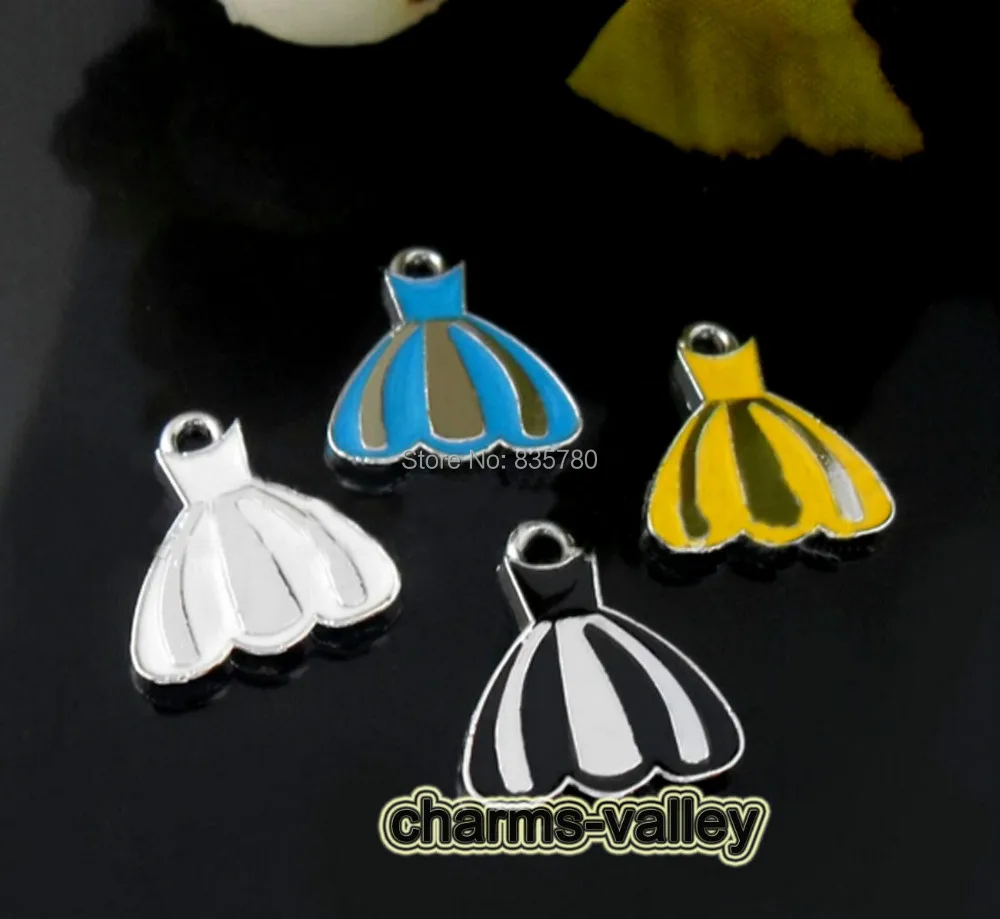 

Free Shipping! 50PCS Enamel Mixed Color Skirts Hang Pendants Hang Tags Fit Key Rings, Necklaces