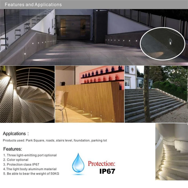 Встраиваемый настенный светильник для ступенек лестницы 12 шт. уличное