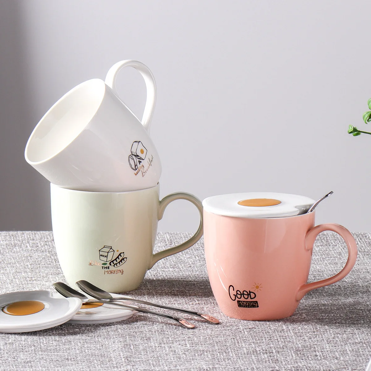 400 мл креативная чашка для завтрака молока яйцо мультяшная керамическая молочная
