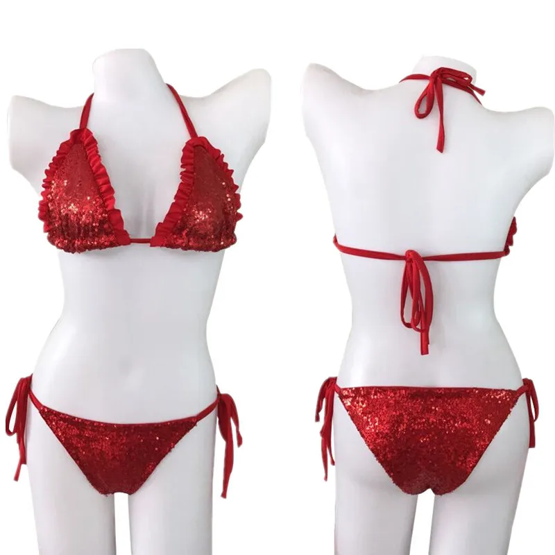 Женский купальник со стразами черный розовый красный|bain| |