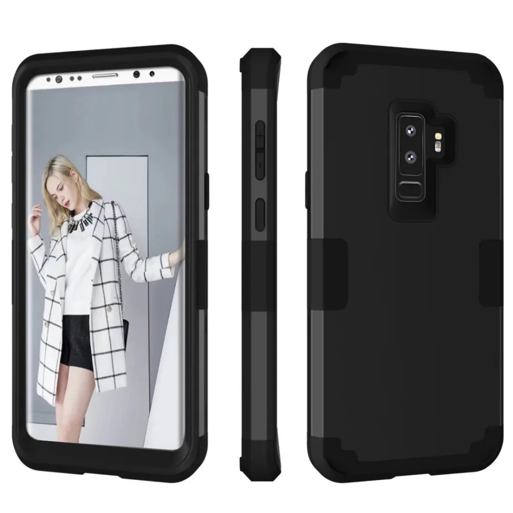 Противоударный чехол для телефона samsung Galaxy S9 S8 Plus Note 8 9 PC+ TPU 3 слоя гибридный защитный чехол на 360 градусов