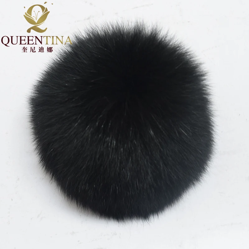 Настоящий помпон из лисьего меха шары помпоны натурального для шапок и большая