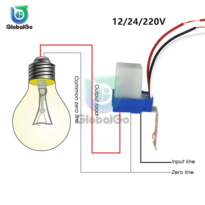 Автоматическое включение/выключение Переключатель DC 12 V 24 V AC 220 V 10A дорожный уличный фотоэлемент для освещения Контрол