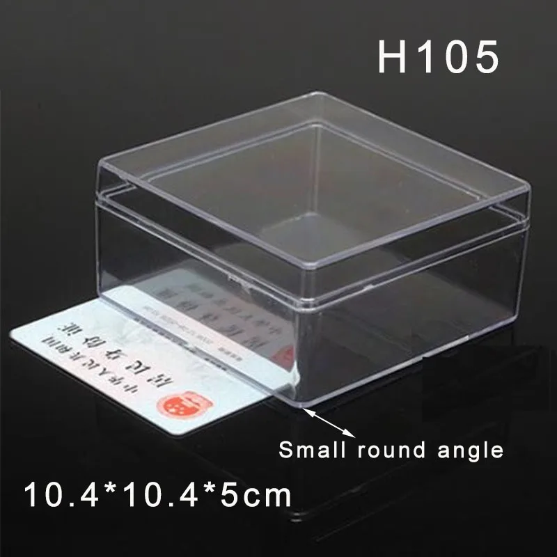 H105 10.4x10.4x5cm 22 размера маленькие квадратные прозрачные PS пластиковые коробки для хранения для мини ювелирных изделий/бусин/поделок Чехол Контейнер дисплей упаковочная коробка - Цвет: H105 10.4x10.4x5cm