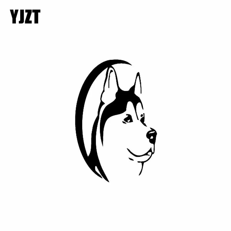 

YJZT 9.4CM*14CM Husky Dog Animal Car Vinyl Sticker Decals Black/Silver C10-00511