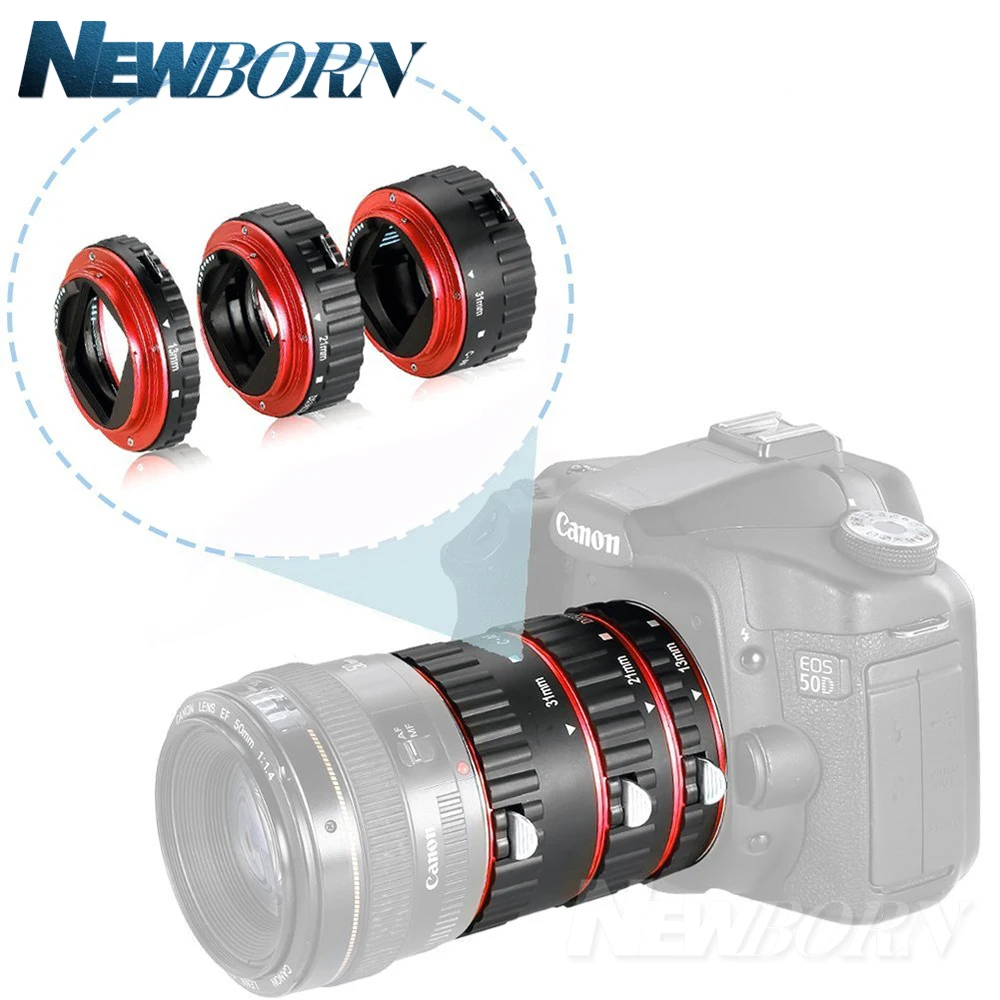 Sonotel цветной металлический ttl Автофокус AF Макро Удлинитель кольцо для Canon EOS EF EF-S 60D 7D 5D II 550D Красный Синий Золотой Серебряный