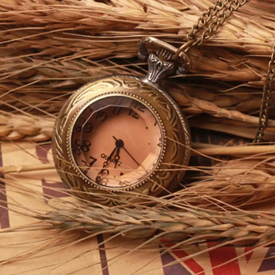 

Pocket Watch Vintage Roman Numerals Quartz Watch Clock With Chain Antique Jewelry Pendant Necklace Gifts For Family #D
