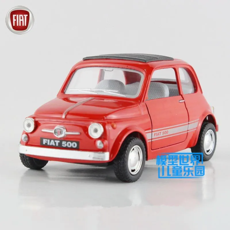 Красный KINSMART литая металлическая модель/1:24 весы/Fiat 500 игрушка/вытяжная обучающая Коллекция/для детского подарка или для коллекции - Цвет: Красный