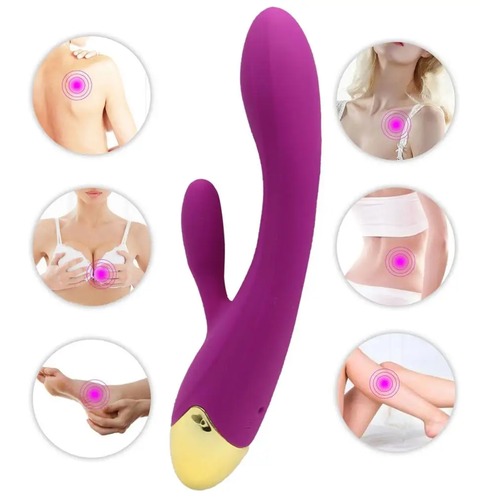 G spot фаллоимитатор Кролик вибратор массажер двойной вибрации Водонепроницаемый