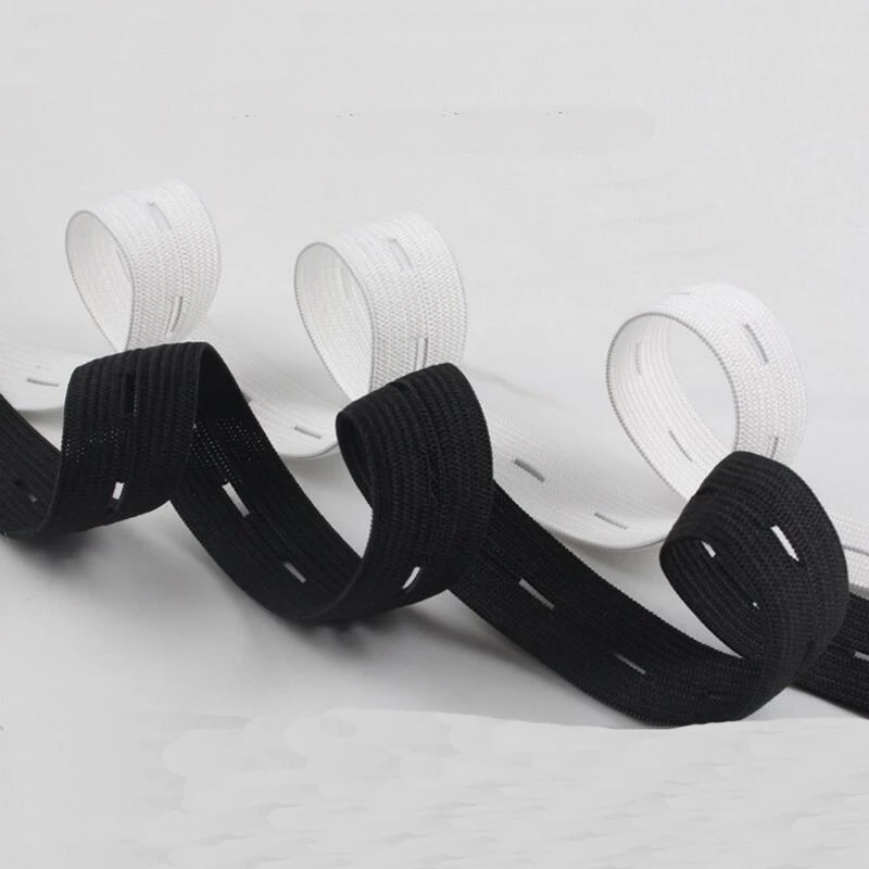

60 Meters 20/25MM DIY Sewing Accessories Button Hole Knit Elastic Bands Ribbon Tape White,Black Wire Webbing