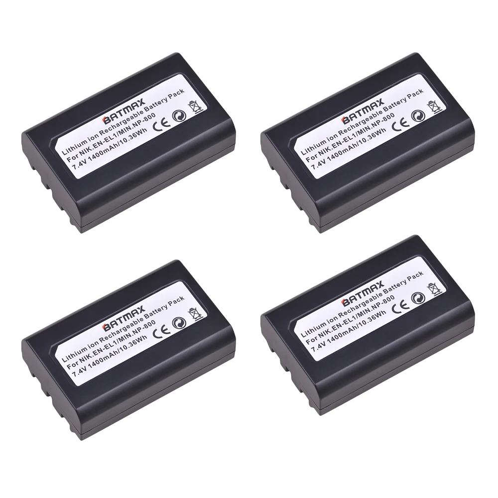 Batmax 1400 мА/ч, EN-EL1 ENEL1, запасная батарея, батарея для Nikon Coolpix 500 775 880 885 990 995 4300 4500 4800 5000 5400 5700 8700