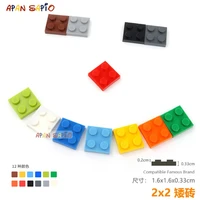 30pcslot diy blocks building bricks thin 2x2 educational assemblage construction toys for children size compatible with 3022