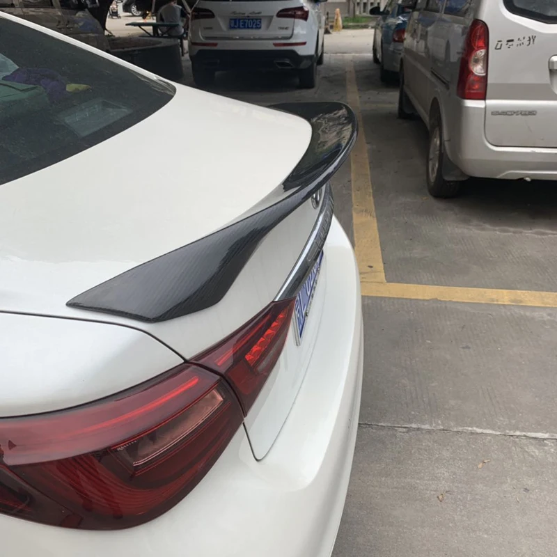 Углеродные задние губы для Infiniti Q50 Q50S УГЛЕРОДНЫЙ спойлер Q50 углеродное волокно спойлер на задний багажник, крыло из углеродного волокна