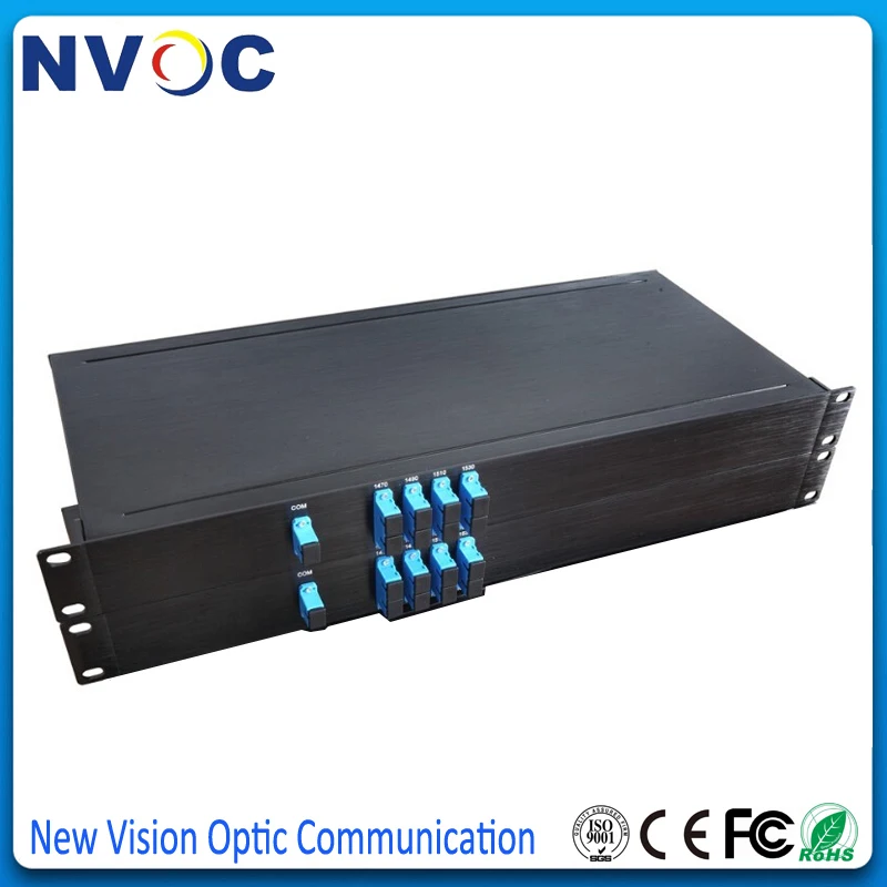 Бесплатная доставка 8 канальный одноволоконный станок 1U CWDM Mux/Demux с LC разъемом