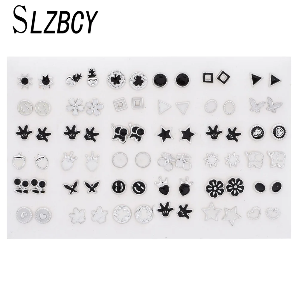 Маленькие серьги гвоздики SLZBCY 36 Пары/компл. смешанные стильные наборы из мягкой