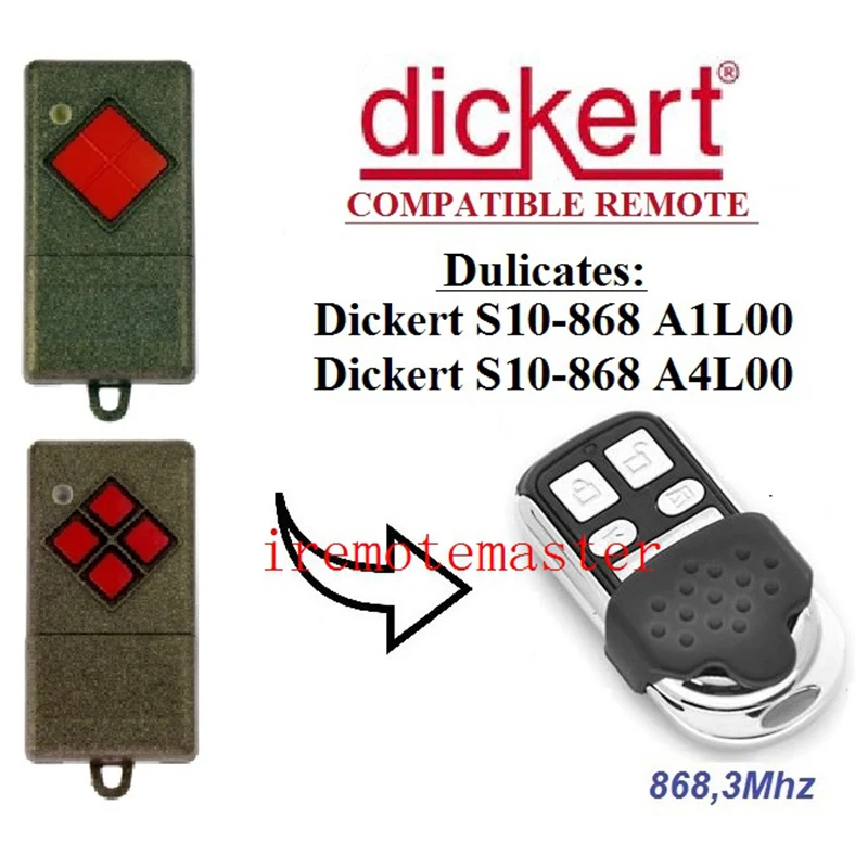 Dickert передатчик S10-868 A1L00 A4L00 Совместимость дистанционный пульт очень хорошее |