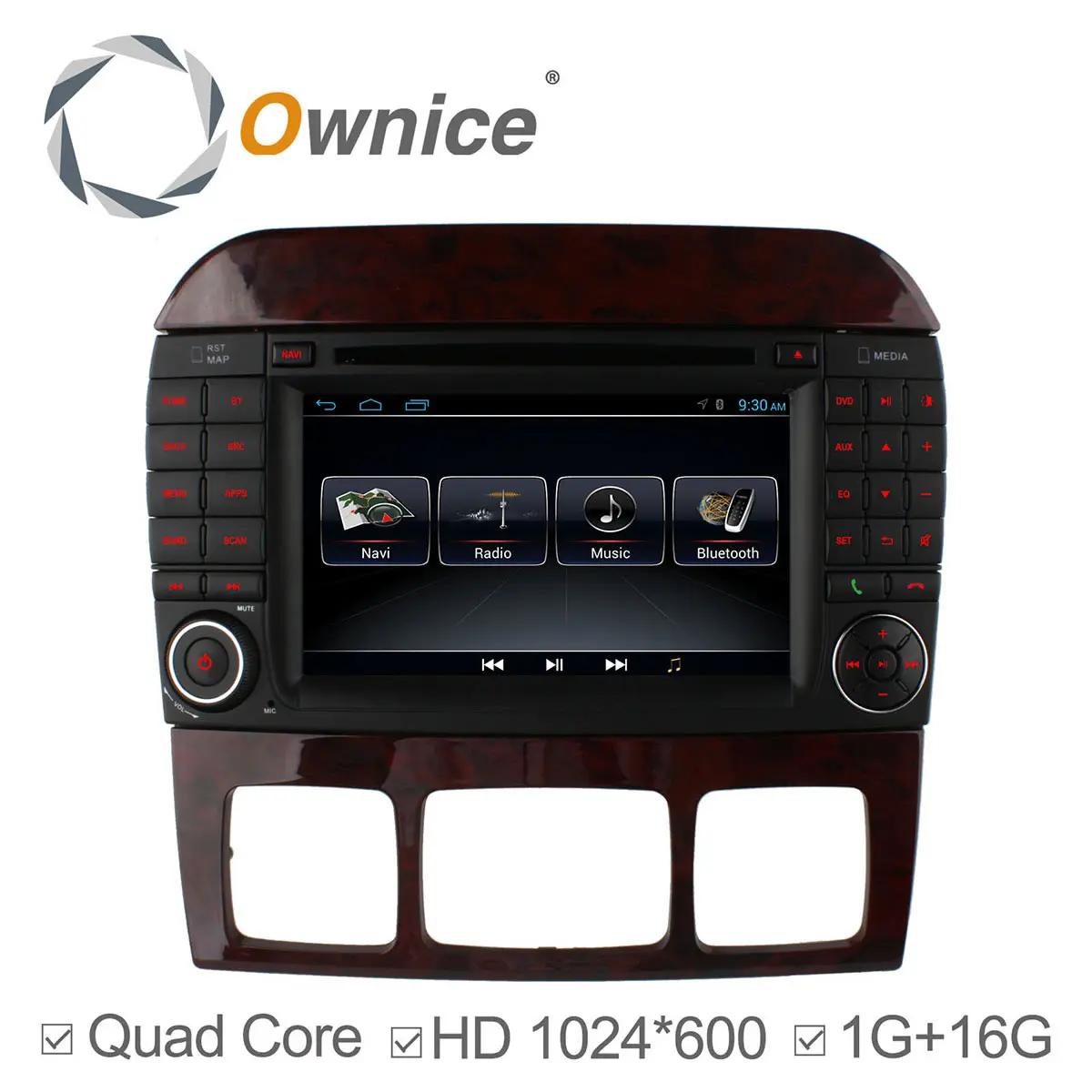 Оригинальный ИНТЕРФЕЙС 1024*600 Quad Core Andorid 4.4 Dvd-плеер Автомобиля Для Mercedes W220