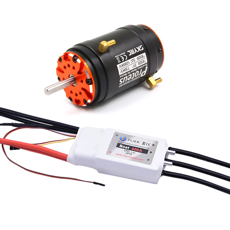 FATJAY SKYRC Proteus X520 бесщеточный двигатель inrunner 730KV 1280KV водяное охлаждение с FLIER 400A 16S HV ESC combo для RC лодки