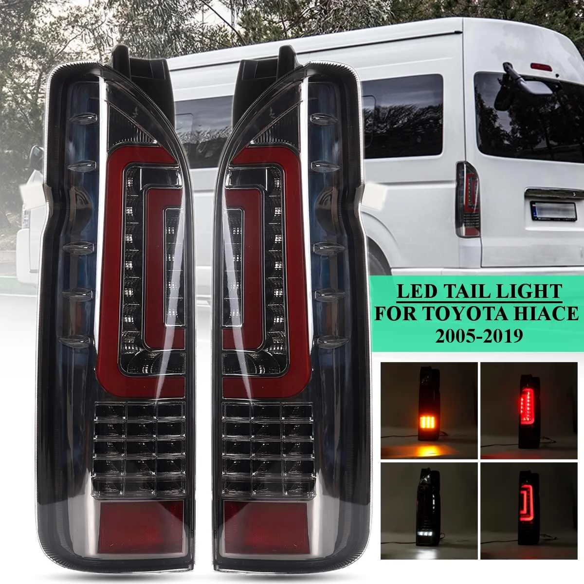 Светодиодный задний фонарь светильник для TOYOTA HIACE 2005- хвост светильник задний тормоз задний светильник тумана светильник лампа Drl аксессуары поворотник