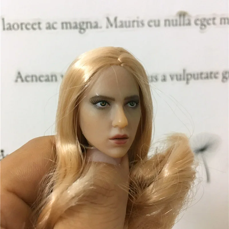 1/6 Scale европейская красота длинные светлые волосы женская голова резьба по голове