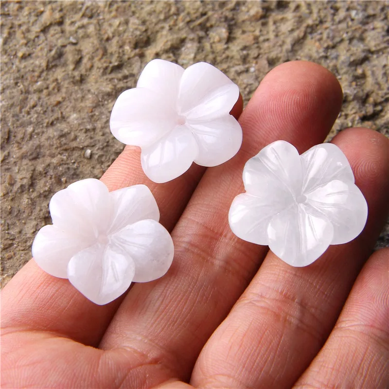 3 Pieces Hand Make Beautiful Plum Blossom Carved Shape Red Jades Stone Beads Flower Pendant For Jewelry Decoration Making | Украшения и