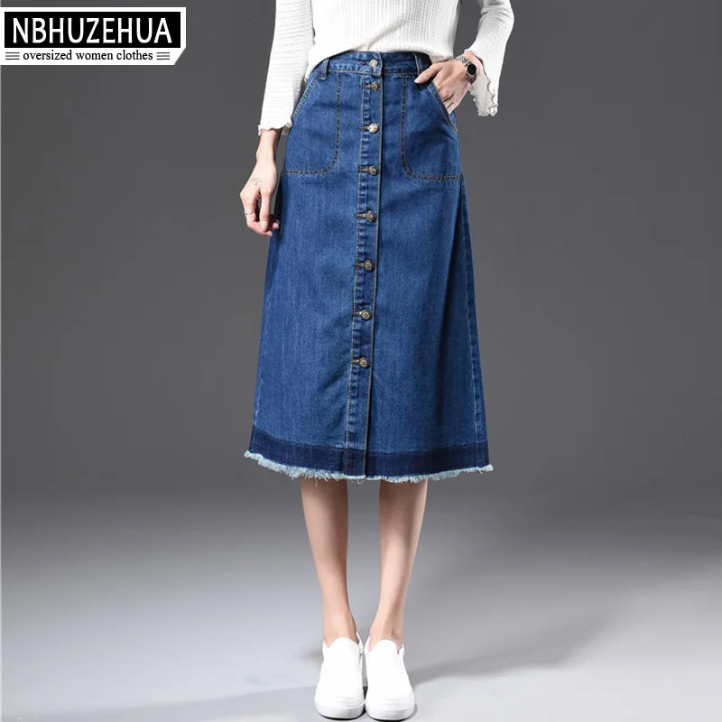 Женская длинная юбка трапеция NBHUZEHUA T856 с высокой талией XS 8XL 5XL 6XL 7XL весна 2018|long