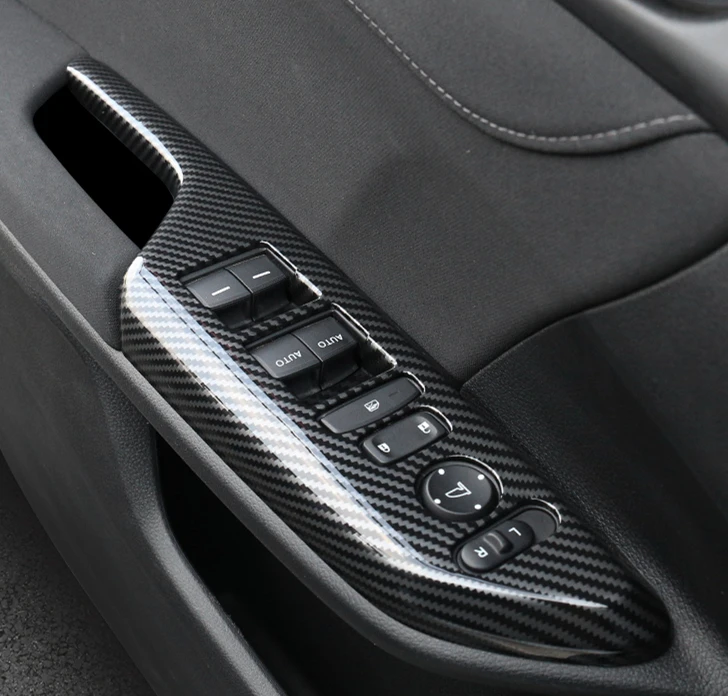 Углеродное волокно текстура интерьера литье крышка ABS/нержавеющая сталь Decroation