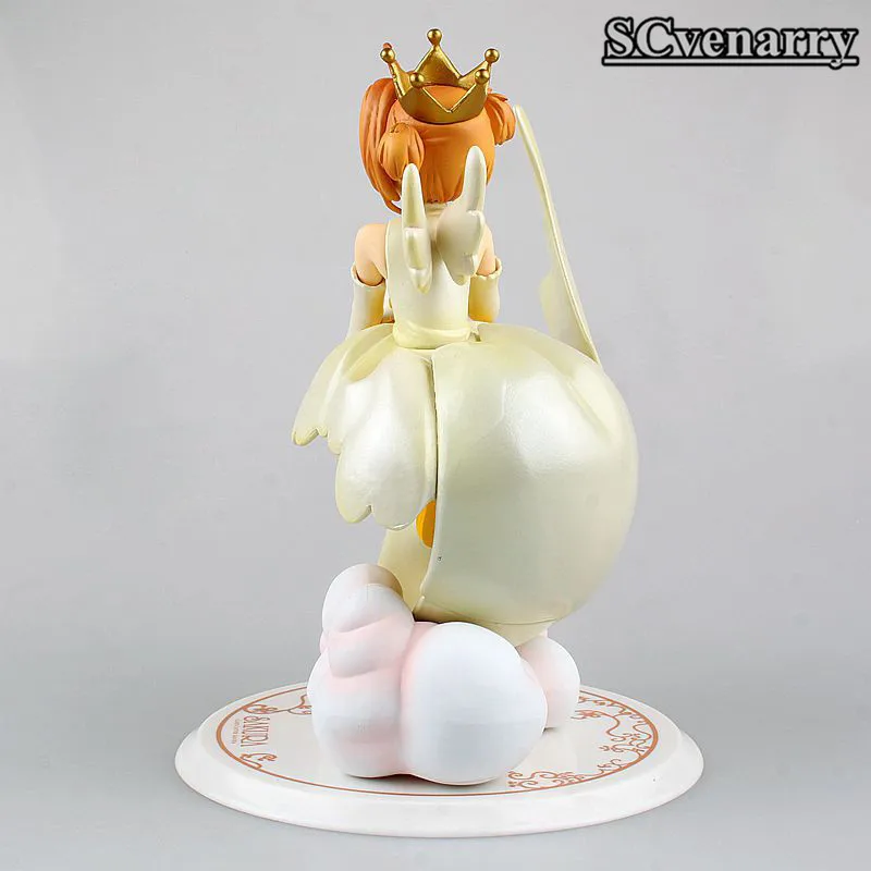 Аниме KINOMOTO SAKURA Angel Crown 1/7 Масштаб фигурки карты CAPTOR ПВХ Фигурки Модель 18 см|action