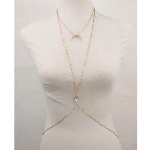 Модные женские ожерелья и бижутерия для тела сексуальные цепочки Стразы Луна