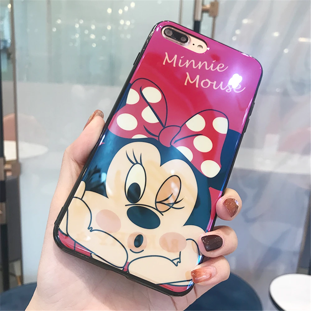 Роскошные Blue-Ray поверхности Микки и Минни Маус чехол для телефона iPhone 7 6S 6 Plus ТПУ