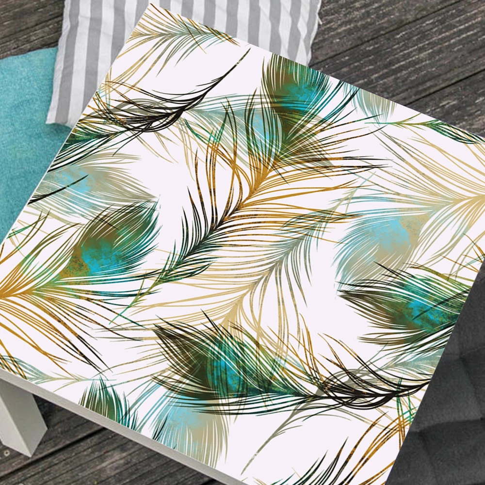 Peacock Tropica Table Decal Self Adhesive PVC Wallpaper For Furniture Renovation Peel and Stick Art Home Decor Sticker Oilproof | Дом и сад