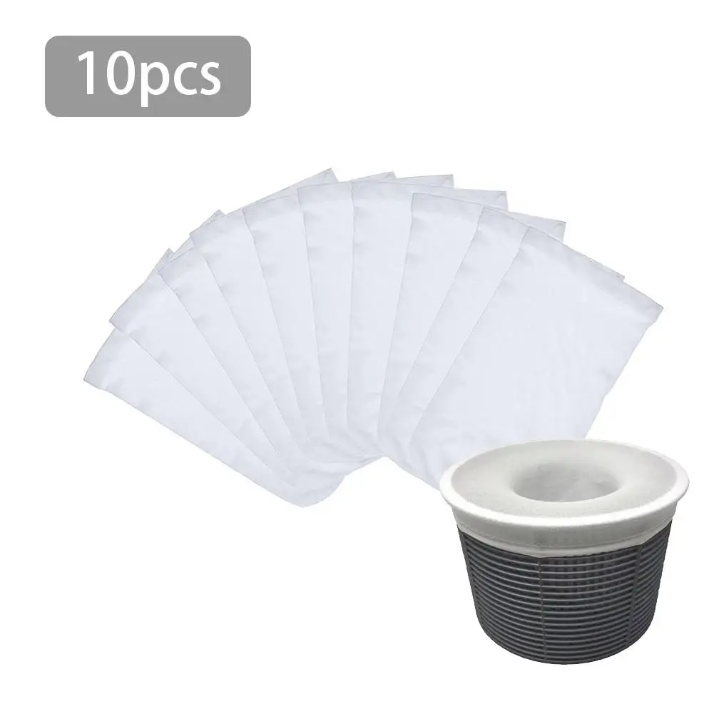 5/10/20pcs/set Filter storage pool skimmer socks nylon swimming pool filter socks for baskets and skimmers white Pool Supplies